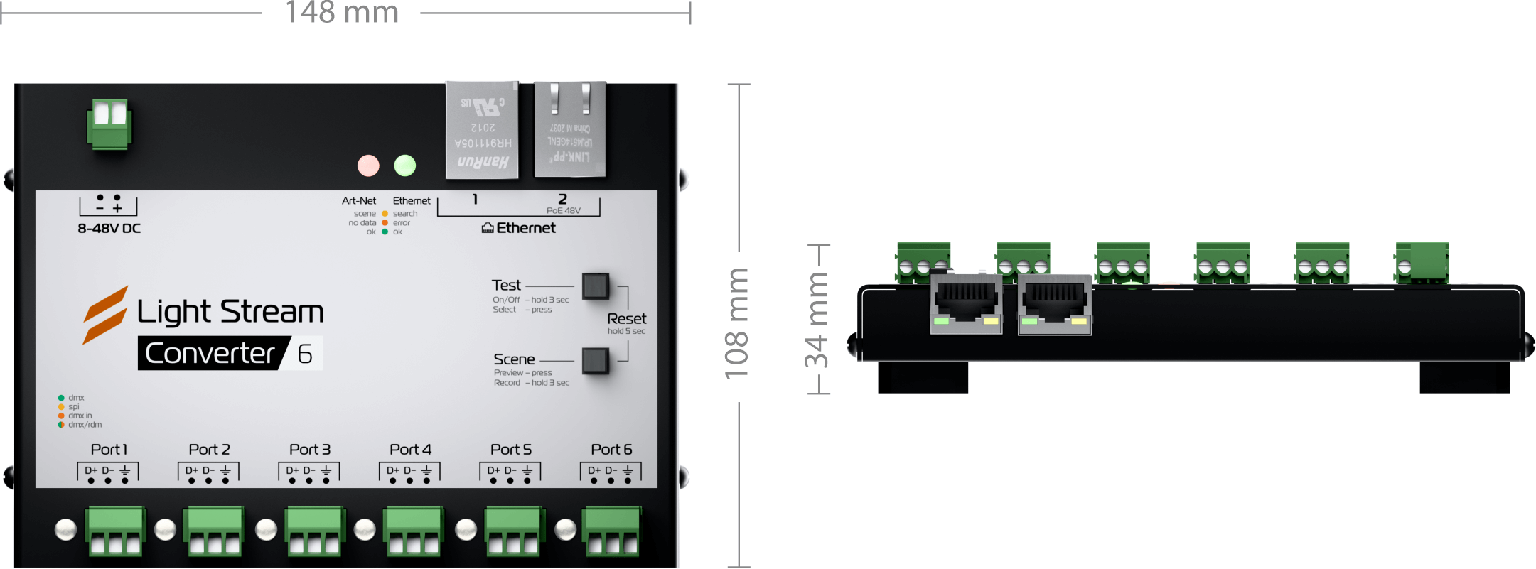 Размер корпуса Light Stream Converter 6